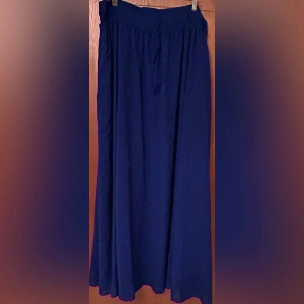 Anthropologie Maeve Maxi Skirt Size Large Cobalt Blue